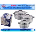 IN HOUSE STAINLESS STEEL HOT POT 3 PCS SET BIG SIZE